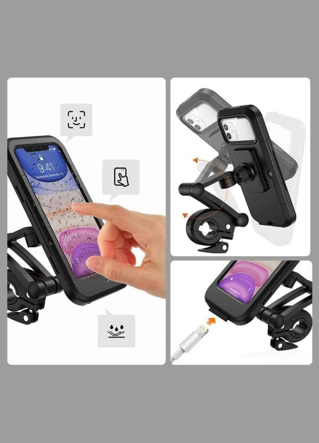 Universal Motosiklet Bisiklet Su Geçirmez Telefon Tutucu