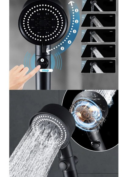 Turbo Pervaneli 5 Fonksiyonlu Duş Başlığı