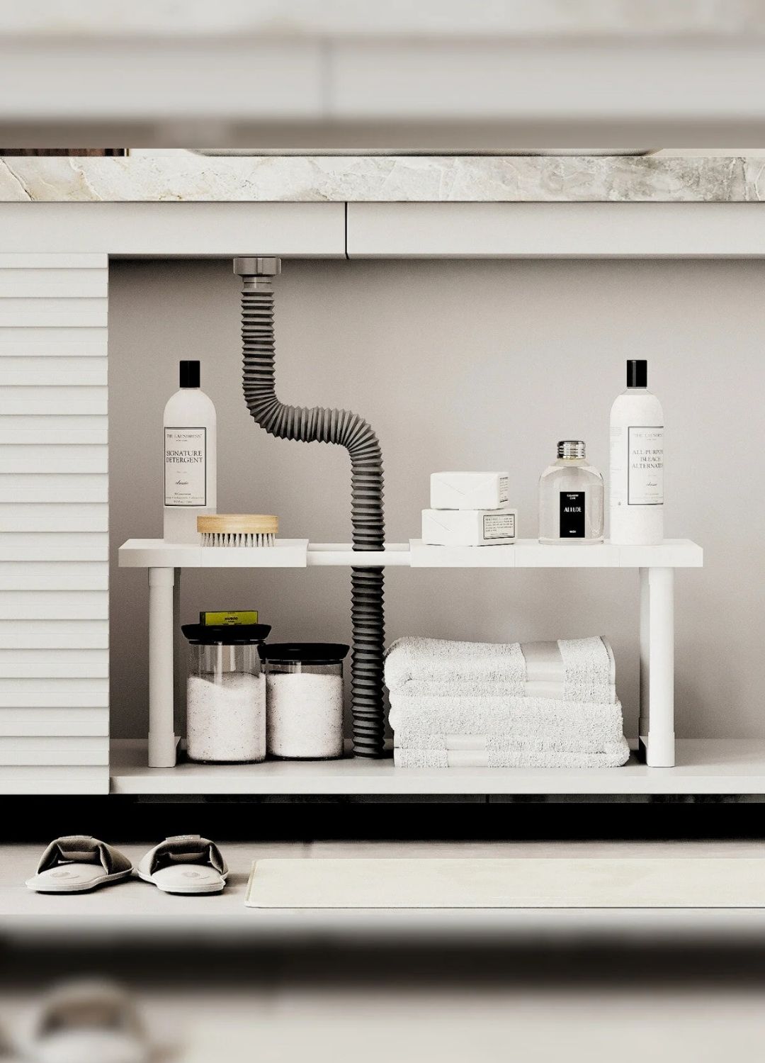 Plastik Genişletilebilir Raf Ayarlanabilir Düzenleyici Mutfak Banyo Düzenleyici