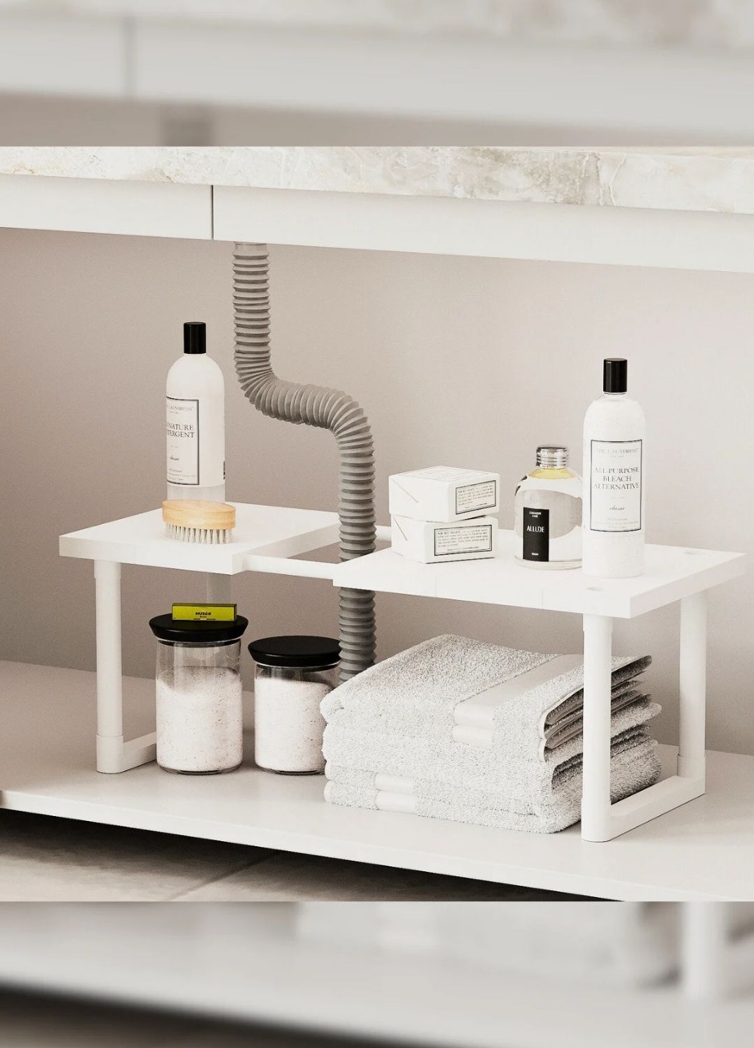Plastik Genişletilebilir Raf Ayarlanabilir Düzenleyici Mutfak Banyo Düzenleyici