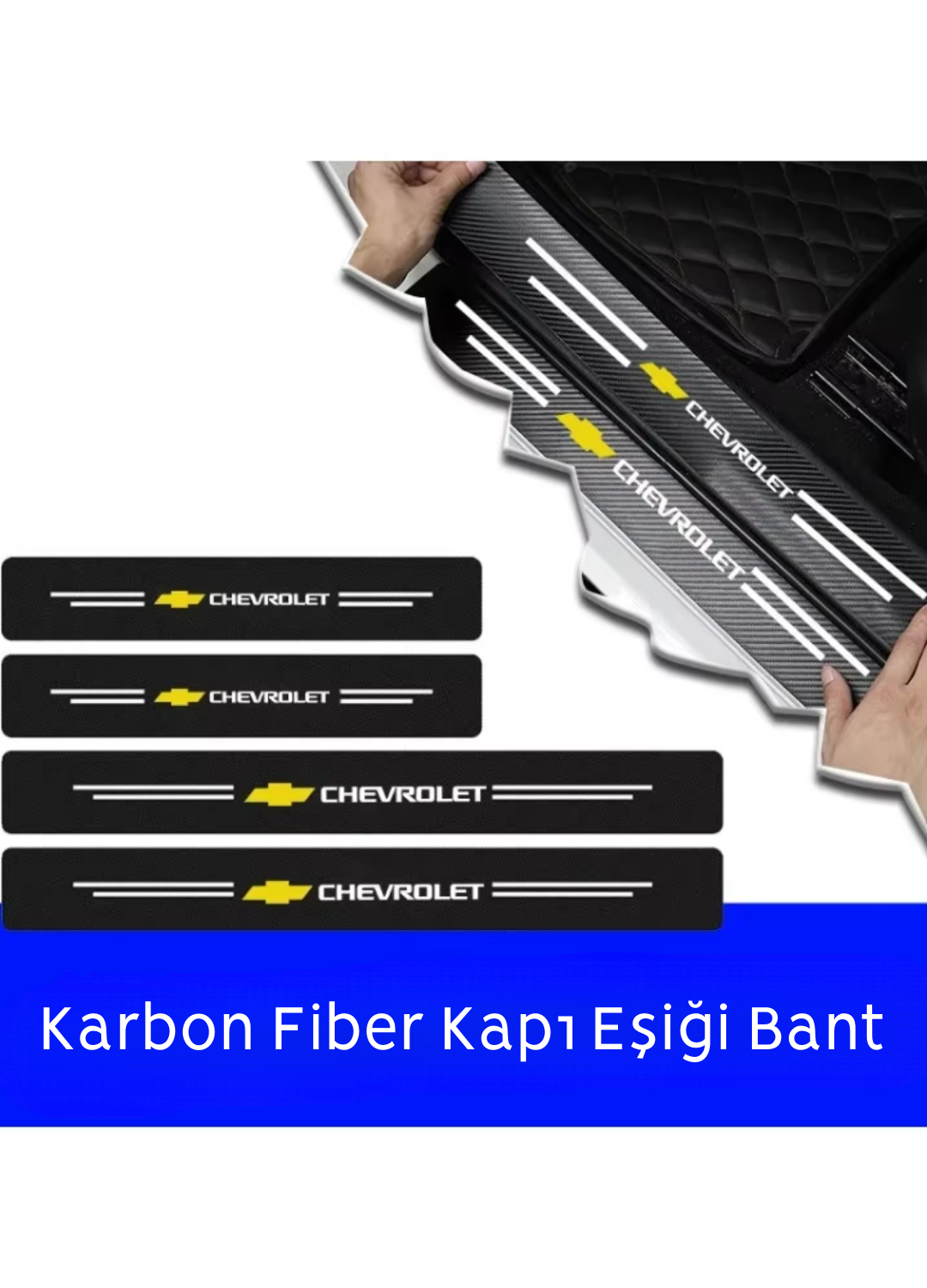 Karbon Kapı Eşiği Koruyucu Bant Folyo 4'lü Set