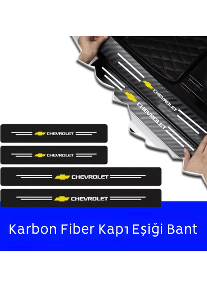 Karbon Kapı Eşiği Koruyucu Bant Folyo 4'lü Set