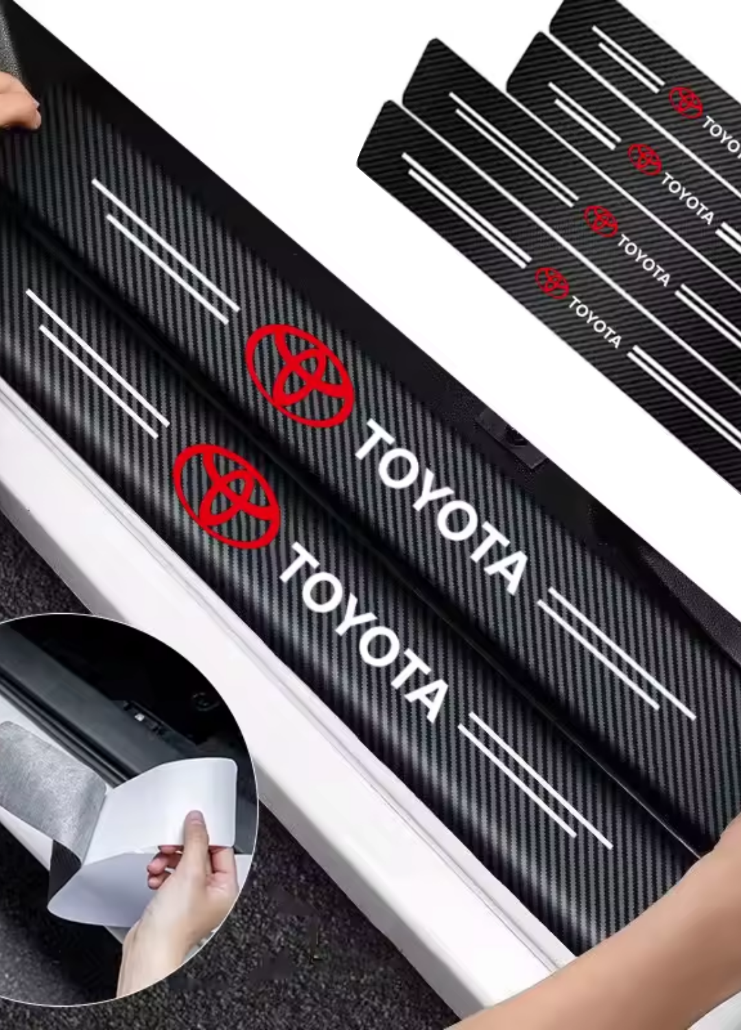 Karbon Kapı Eşiği Koruyucu Bant Folyo 4'lü Set
