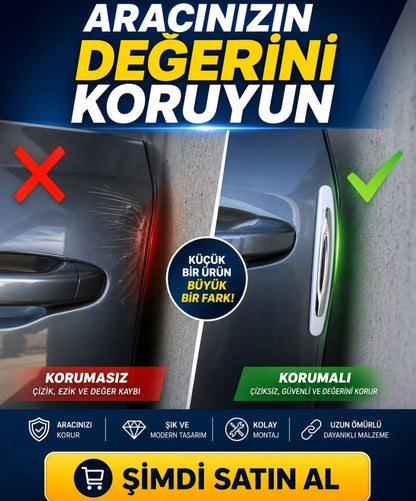 4 Parça Kapı Çizik Önleyici  Koruma Beyaz